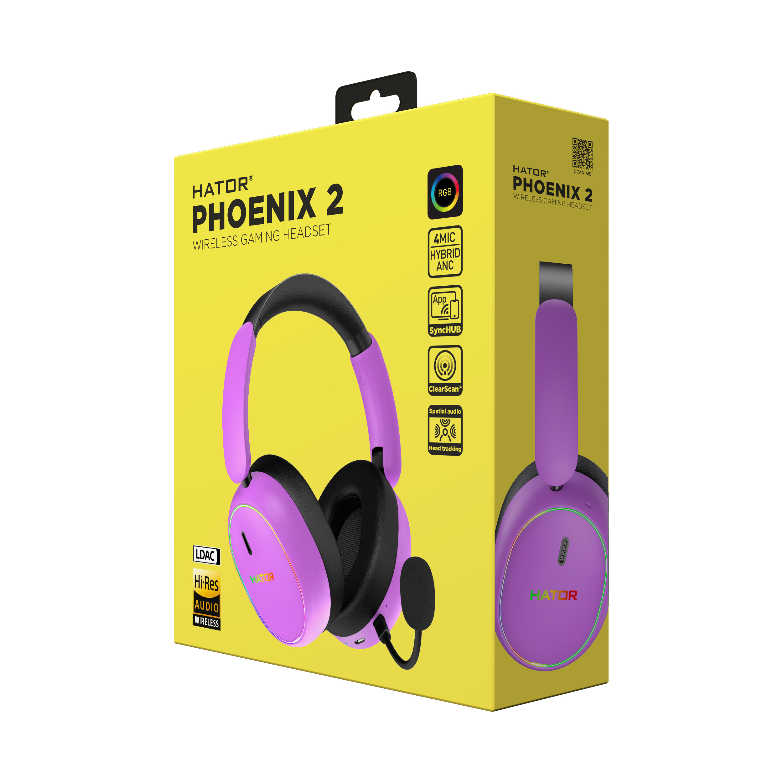 Hator Casque Gamer sans fil Phoenix 2 (Violet)