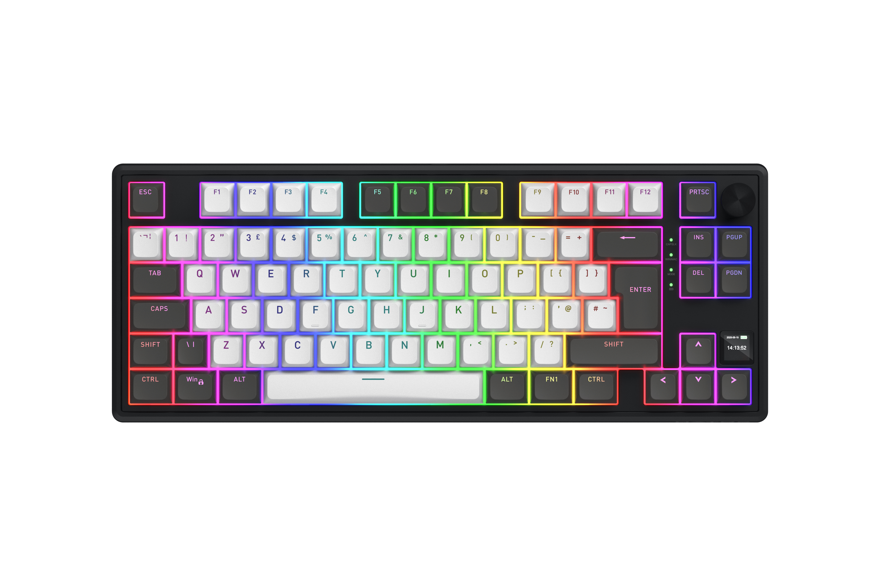 Hator Clavier Gamer sans fil mécanique ( Aurum Linear) Skyfall 80 Pro TKL RGB (Noir)