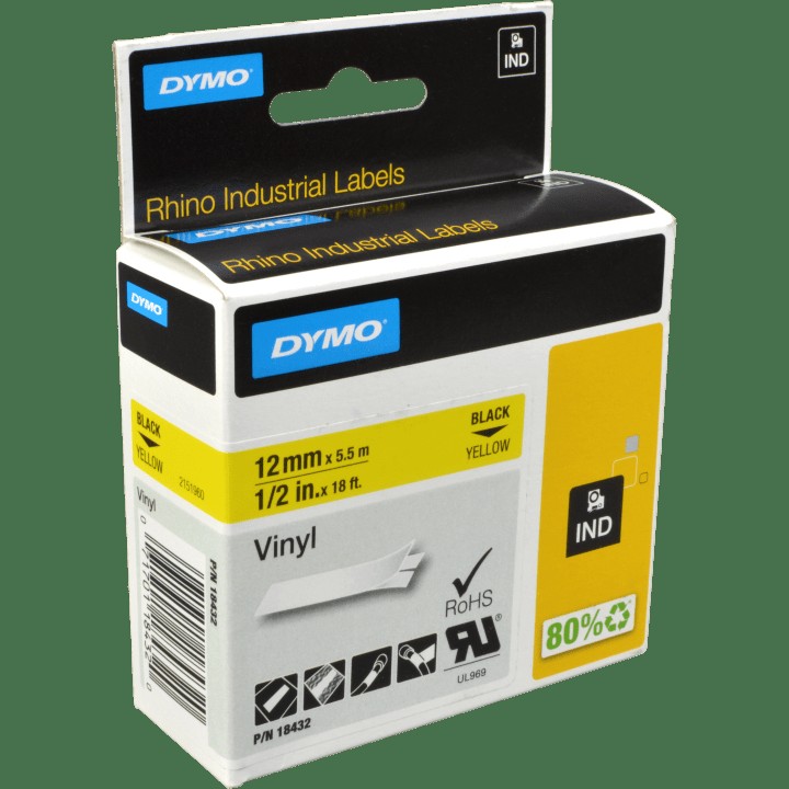 MediaRange Schriftbandka. komp. Dymo 12mmx7m sw/gelb