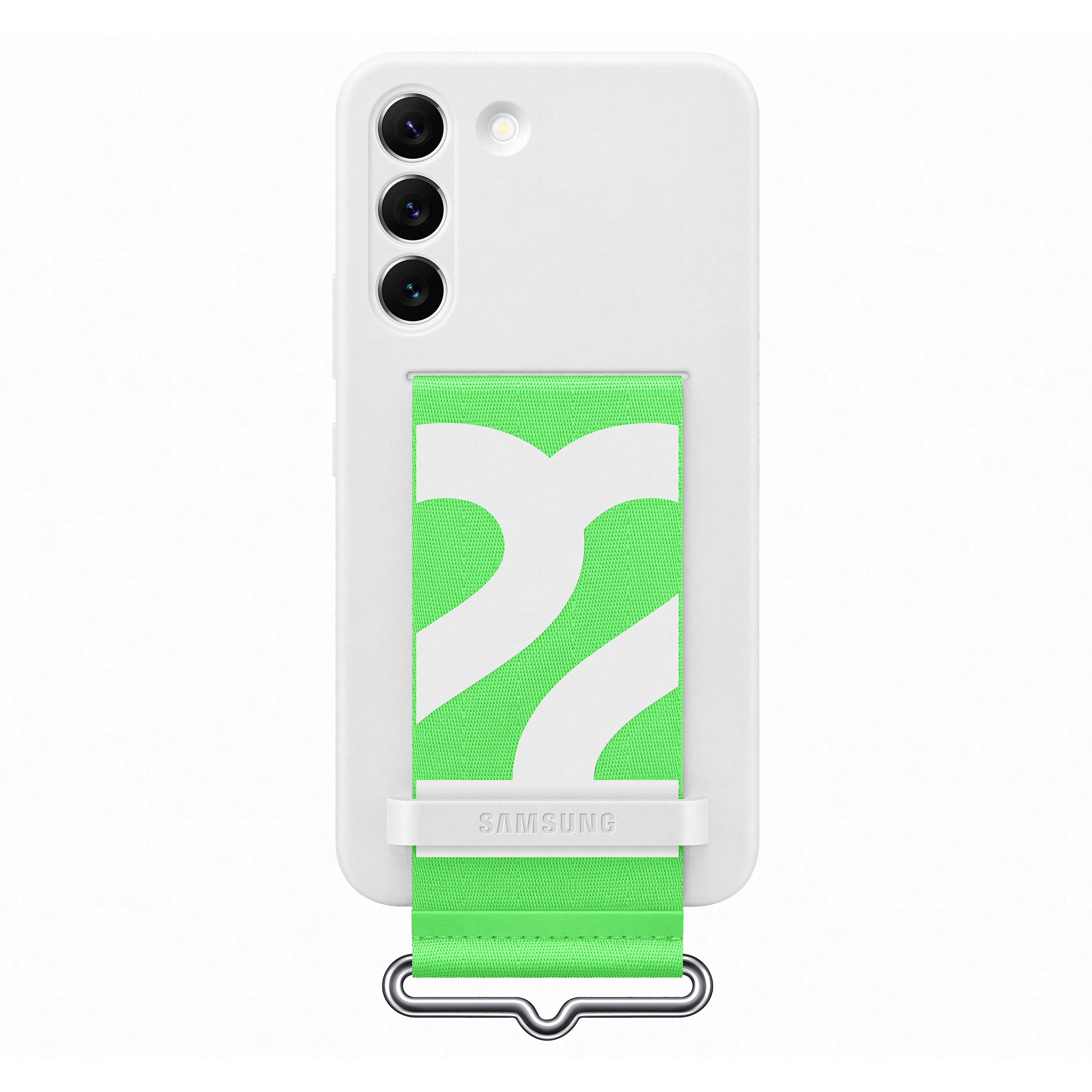 SAMSUNG Galaxy S22 Coque silicone avec laniere Blanc