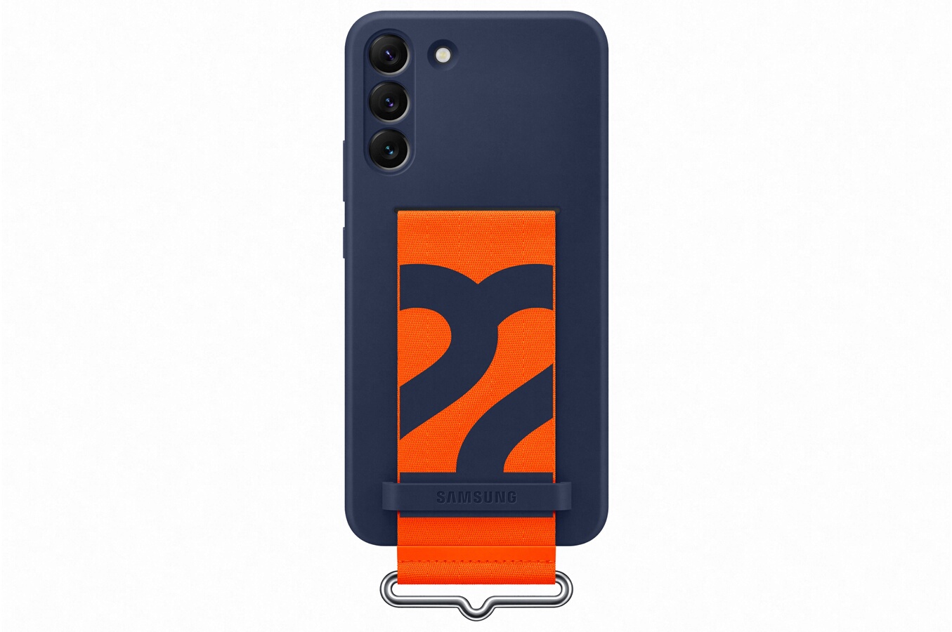 SAMSUNG Coque Silicone avec lanière S22+ Bleu Marine