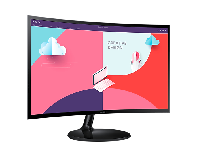 SAMSUNG ECRAN 24'' S24C360EAU Noir Incurvé 1800R 1920x1080 VA 16:9 4ms 250 cd/m²