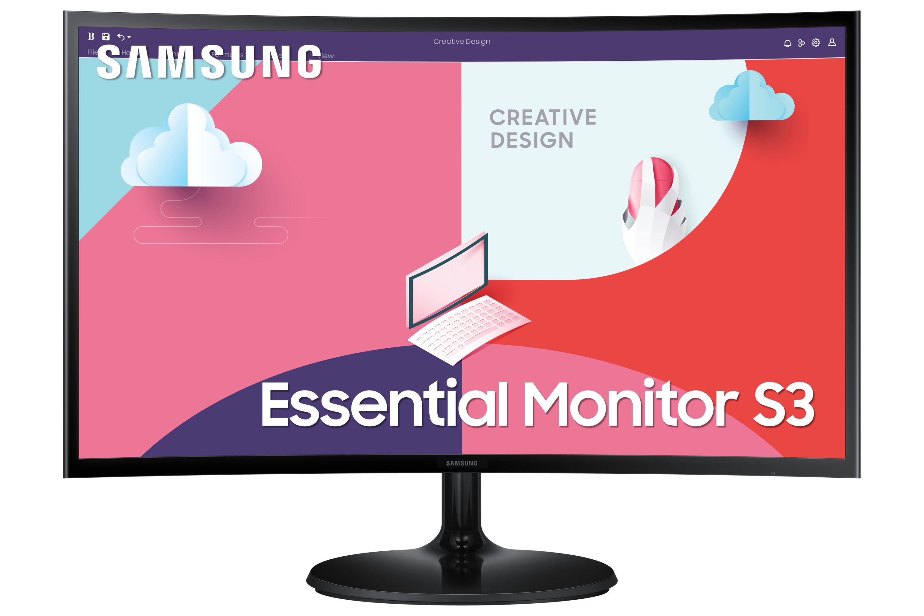 SAMSUNG 68,6cm/27'' (1920x1080) Samsung C27F364EAU Essential 16:9 4ms 75Hz HDMI VGA Full HD Black