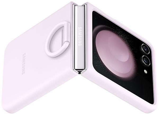 SAMSUNG Coque silicone avec anneau Z Flip 5 Lavande