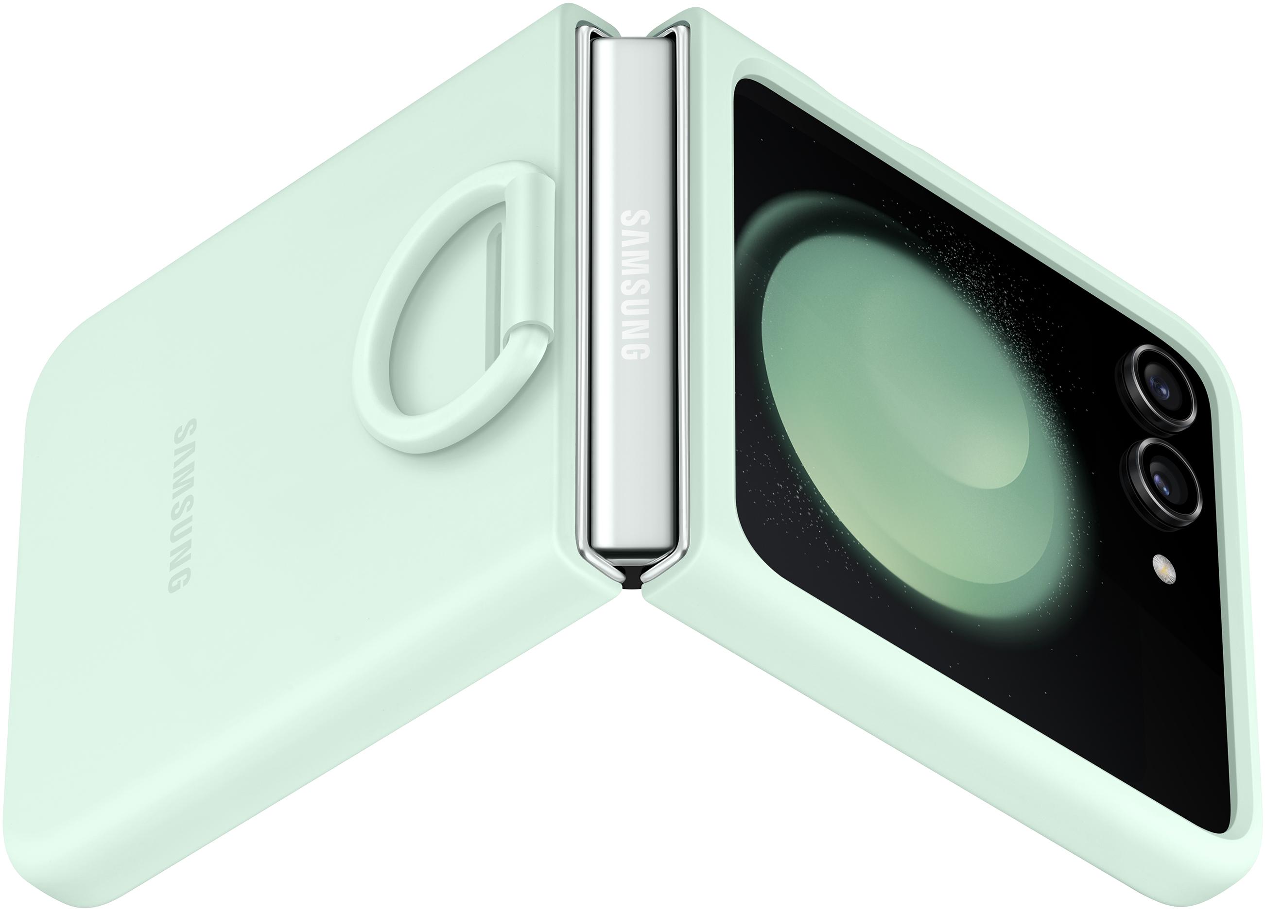 SAMSUNG Coque silicone avec anneau Z Flip 5 Vert d'eau