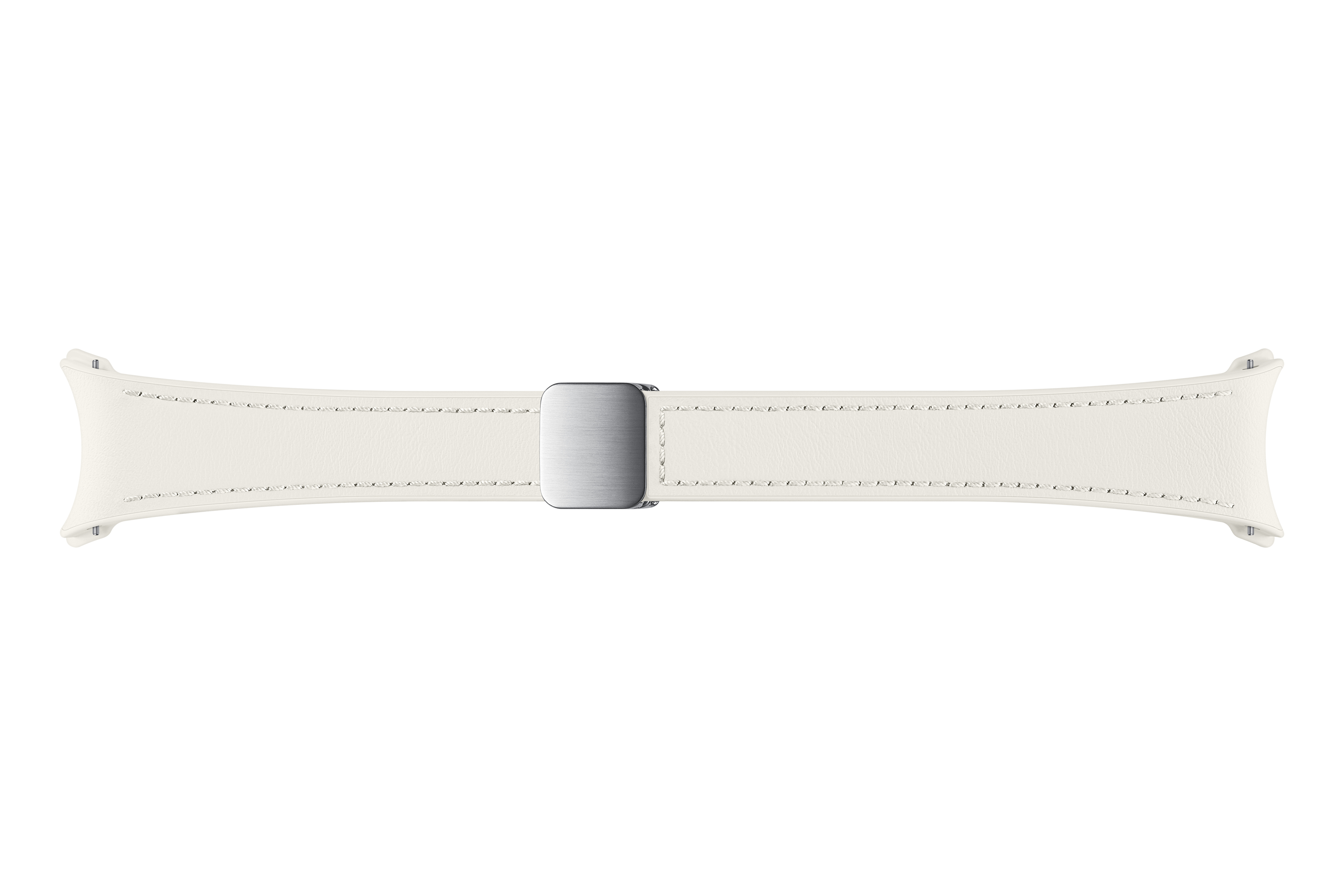 SAMSUNG Modèle du produit : Galaxy Watch4/5/6/7/FE Bracelet hybride en simili cuir avec fermoir magnétique Crème