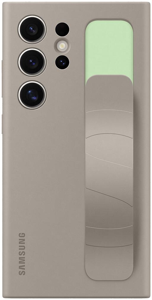 SAMSUNG Coque silicone avec lanière pour Galaxy S24 Ultra Taupe