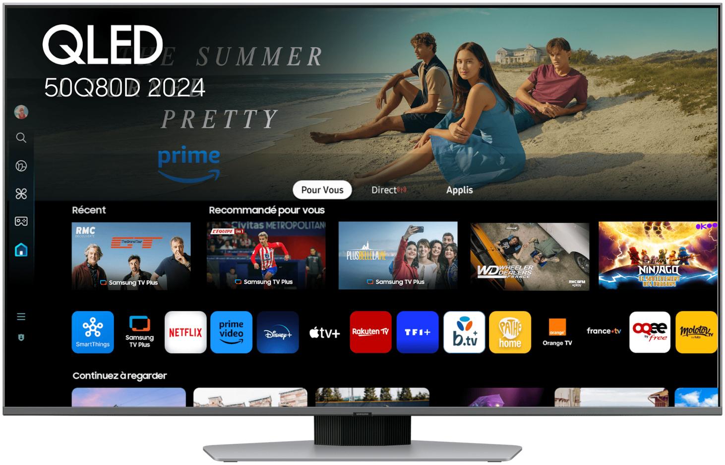 SAMSUNG tv qled tq50q80d 4k ai smart tv 2024