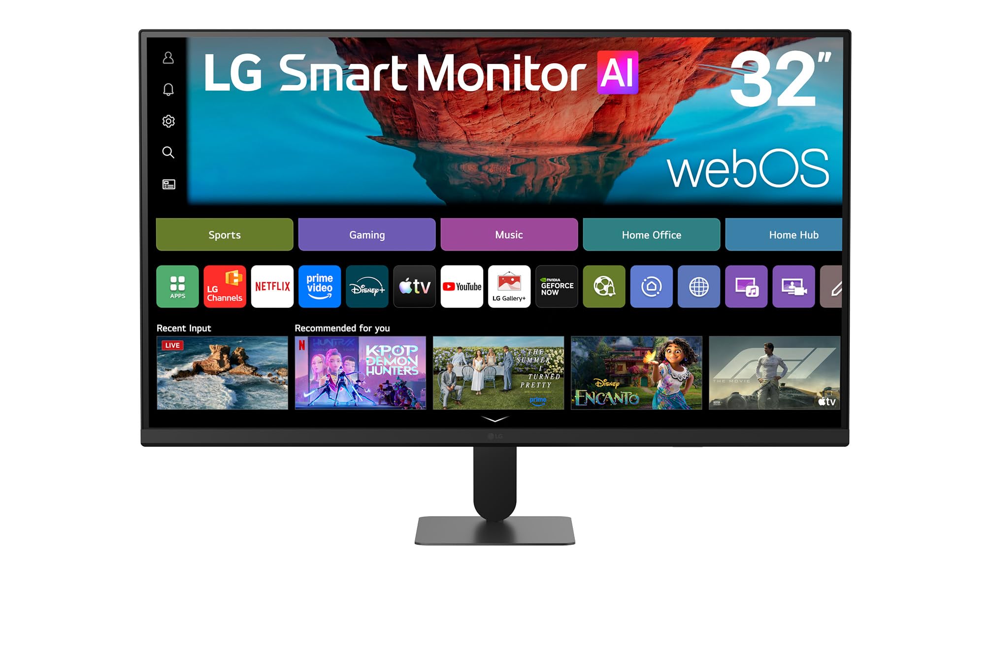 LG Smart Monitor VA 32'''' 16/9eme, webOS, Resolution : 3840 x 2140 a144Hz, Temps de reponse : 5ms (GtG)