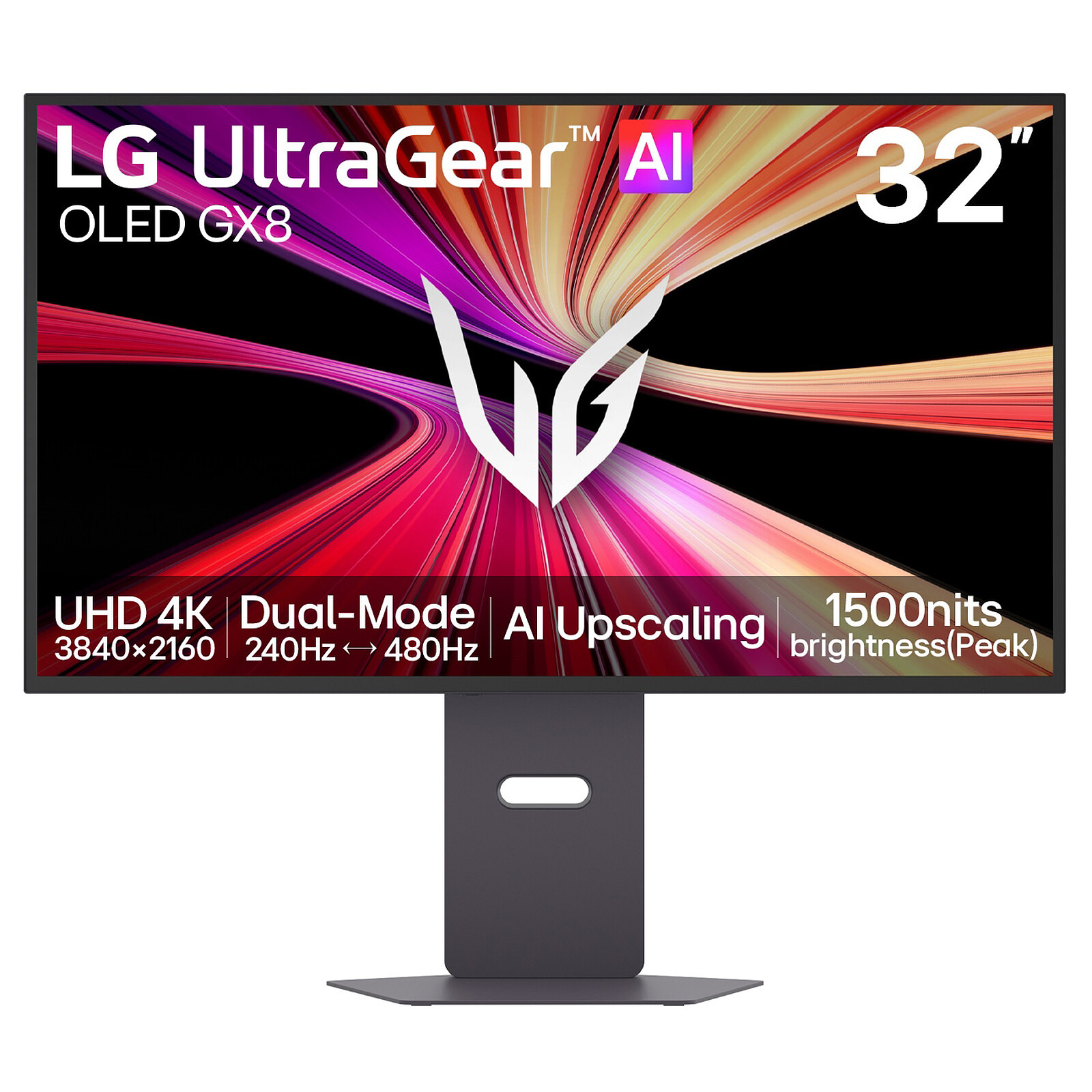 LG Moniteur Gaming LG UltraGear OLED 32'''' 16/9eme, Resolution : 3840 x 2160  a240Hz/480Hz, Temps de reponse : 0,03ms (GtG), IA