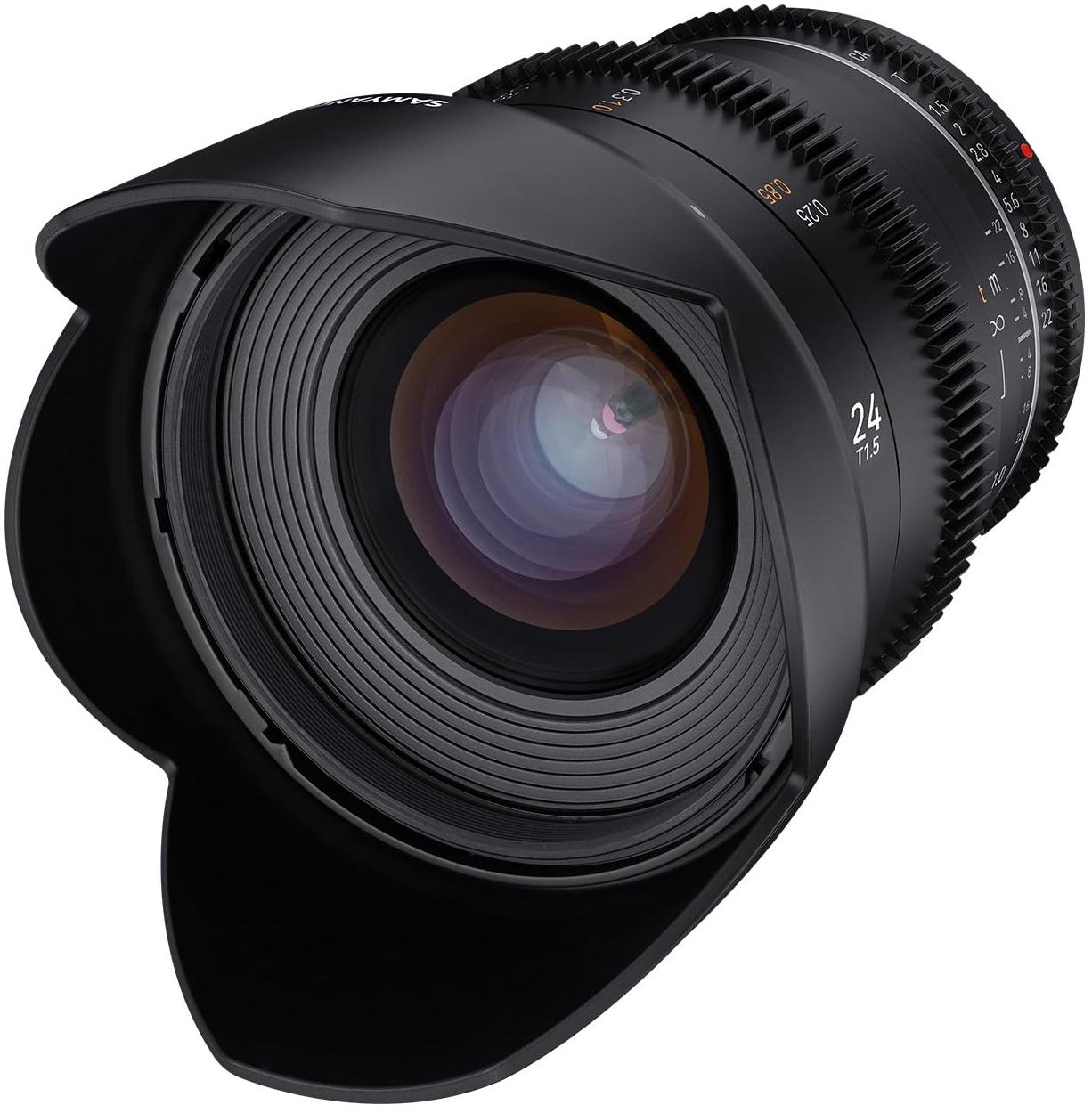 Samyang Objectif reflex vidéo VDSLR 24mm T1.5 MK2 Noir pour Canon EF