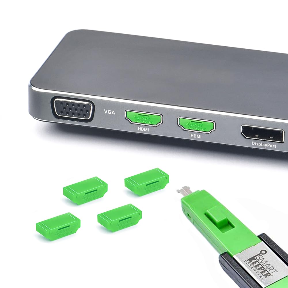 SMARTTECK / 4x Bloqueurs HDMI avec 1x Clé Mini Vert