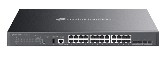 TPLINK Omada 24-Port Gigabit Stackable Lite L3 Managed PoE++ Switch with 4 10G Slots