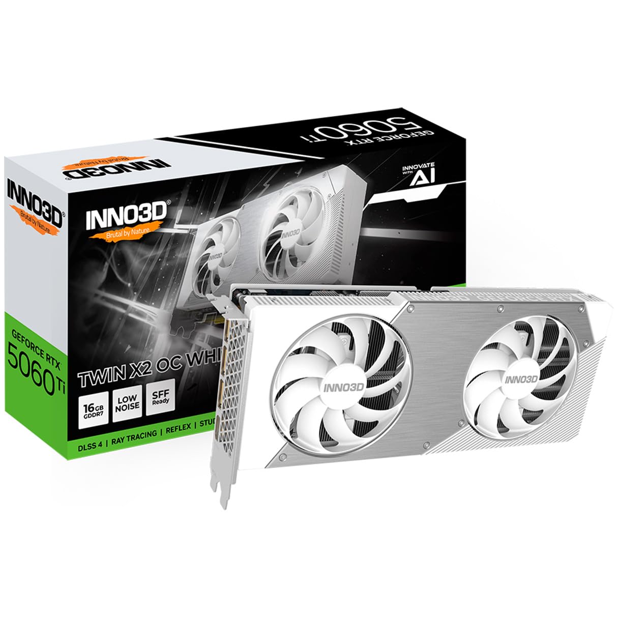 Inno3D GEFORCE RTX 5060 Ti 16Go TWIN X2 OC WHITE GDDR7 3xDP 1xHDMI
