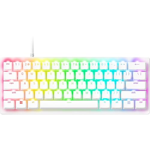 Razer Clavier de jeu 60 % optique LED RGB blanc USB Type C pour PC