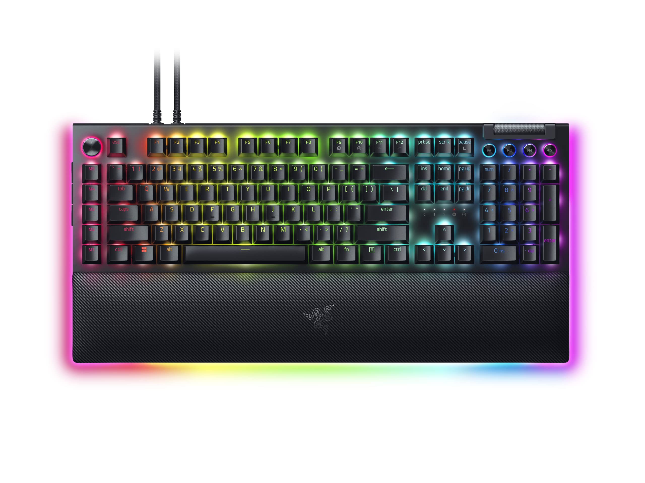 Razer Clavier de jeu BlackWidow V4 Pro, disposition des commutateurs jaune RVB US