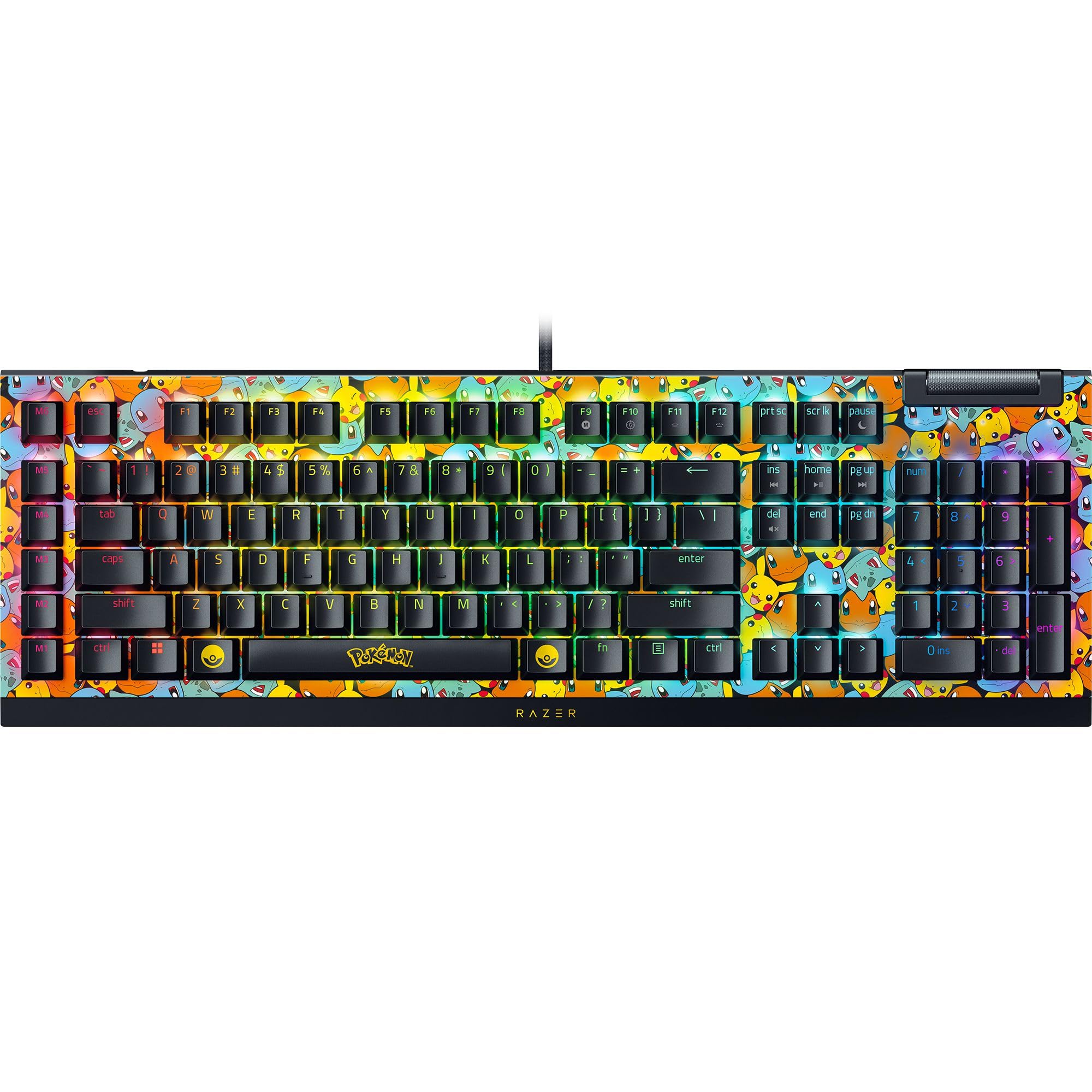 Razer Clavier de jeu mécanique BlackWidow V4 X Pokémon Kanto Starters Edition avec interrupteur Green USA