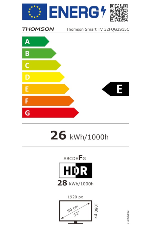 Thomson 32FQG3S15C QLED avec adaptateur 12V Camping FHD 60Hz 60cm 2025
