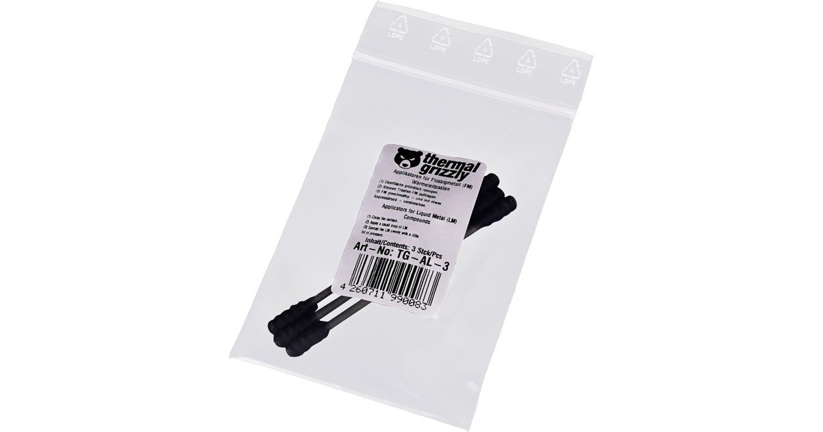 Thermal Grizzly Applikatoren TG-AL-3 fÃ¼r FlÃ¼ssigmetall-WÃ¤rmeleitpaste