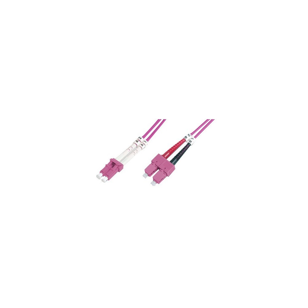 ekivalan Jarretière zip 2,0mm OM4 50/125 LC-UPC/LC-UPC LSZH magenta 5m