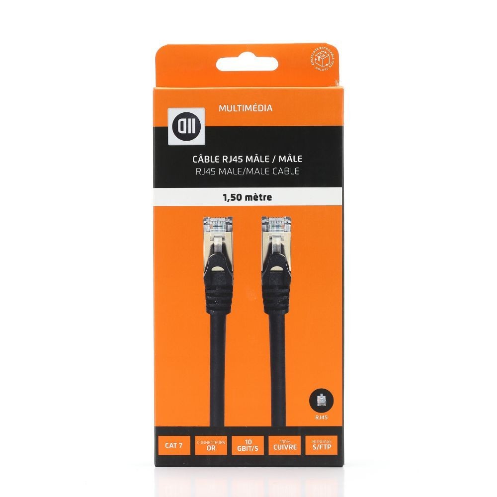 D2 Diffusion C ble RJ45 droit couleur noir