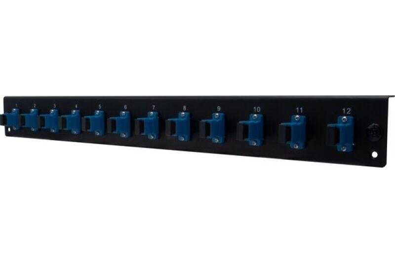 DEXLAN Façade équipée 12 SC UPC MM Simplex pour tiroir optique 1U