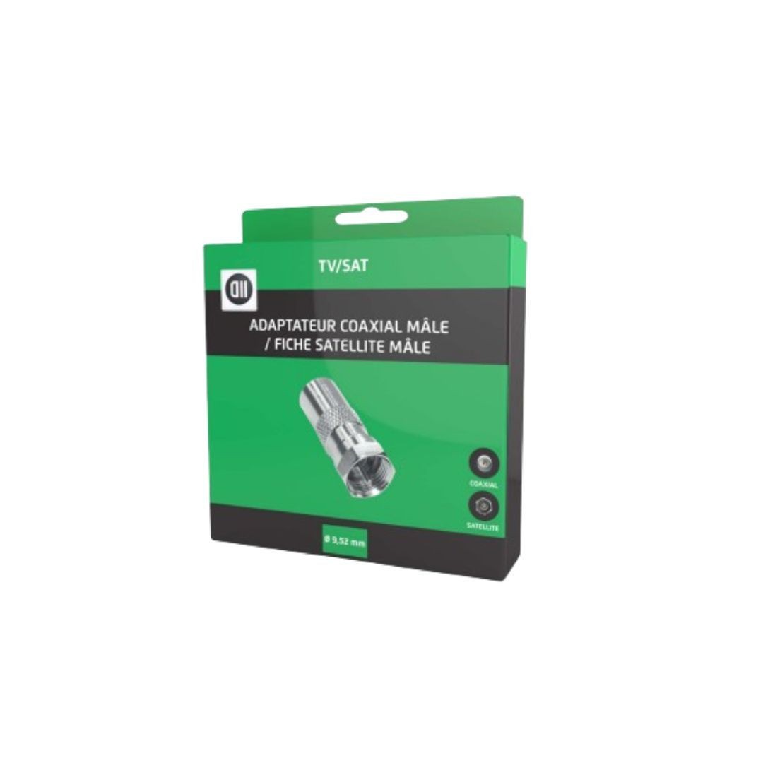 D2 Diffusion Adaptateur Coax m le 9.52mm/Fiche SAT m le