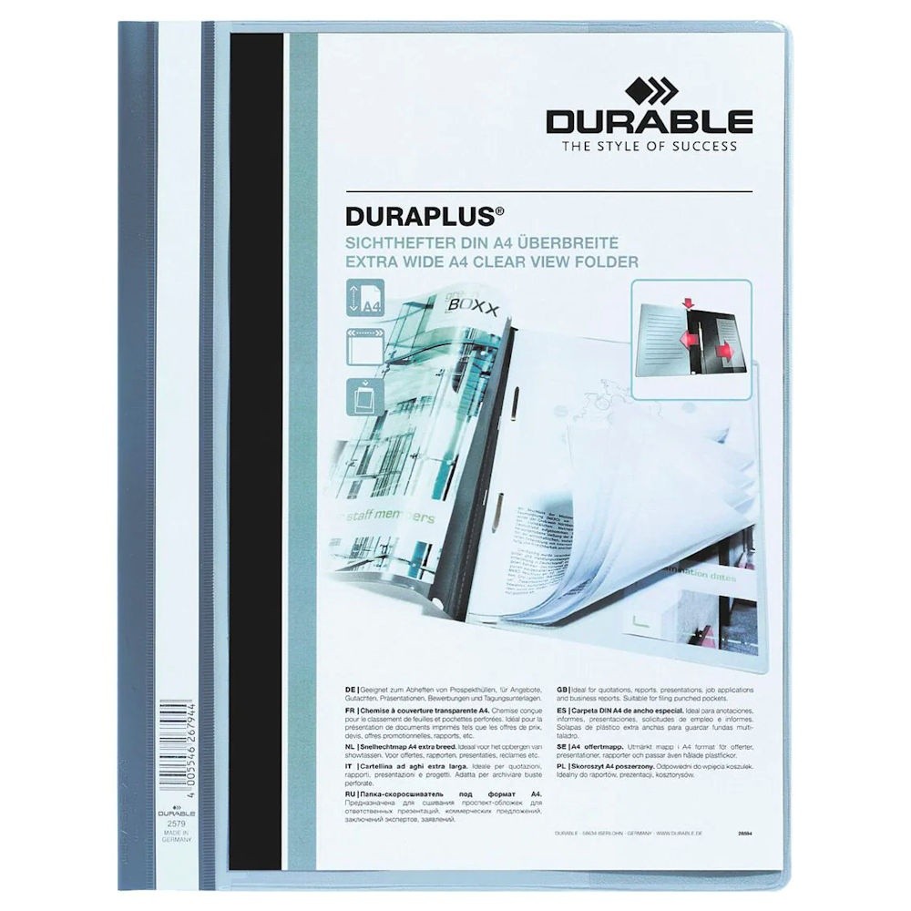 Durable DURABLE Angebotshefter Duraplus Sichttasche grau