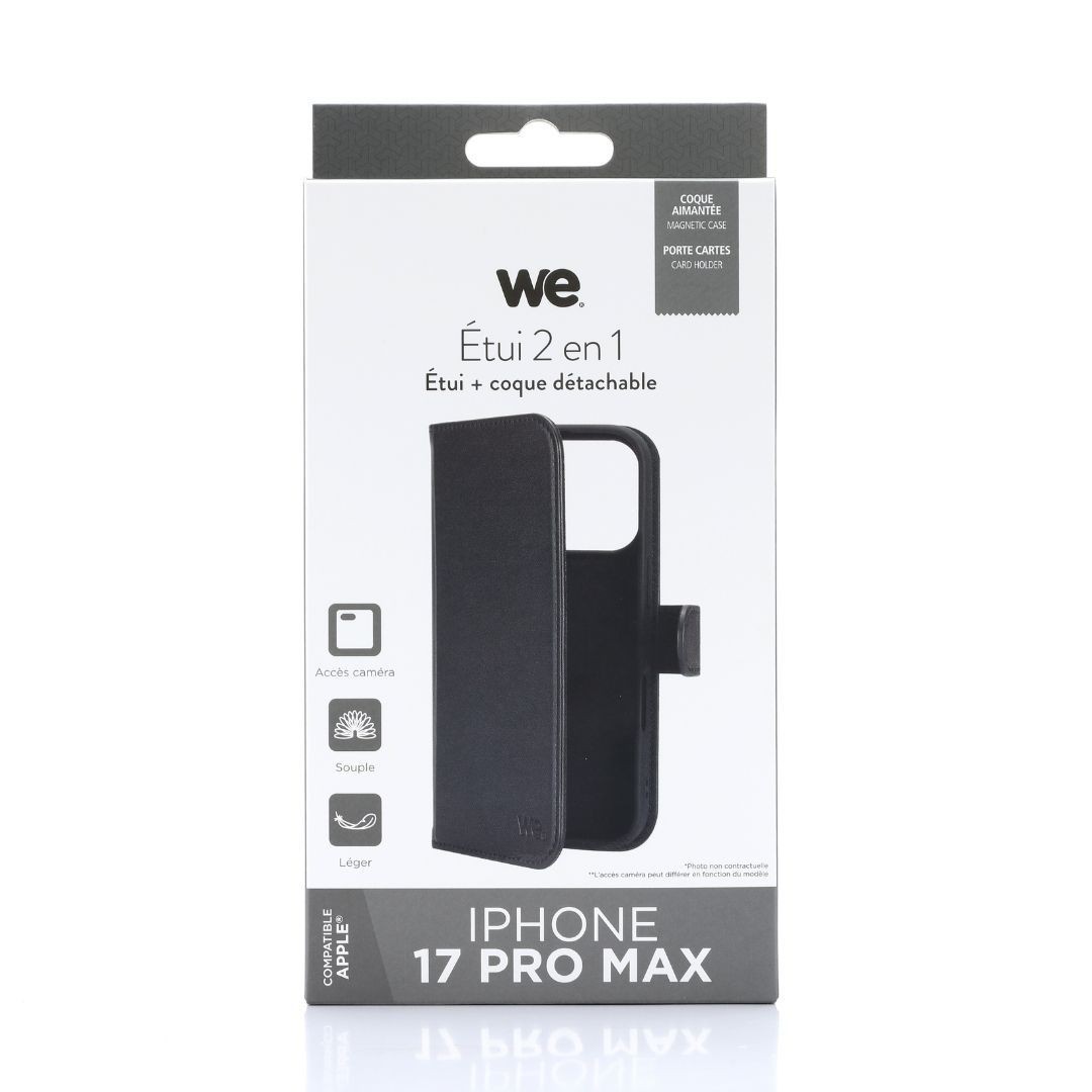 WE Etui folio MAGNETIQUE APPLE IPHONE 17 PRO MAX Noir