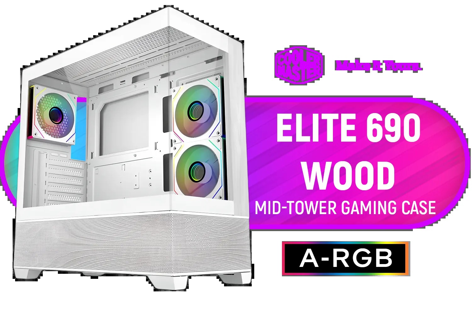 COOLER MASTER Elite 690 Wood White