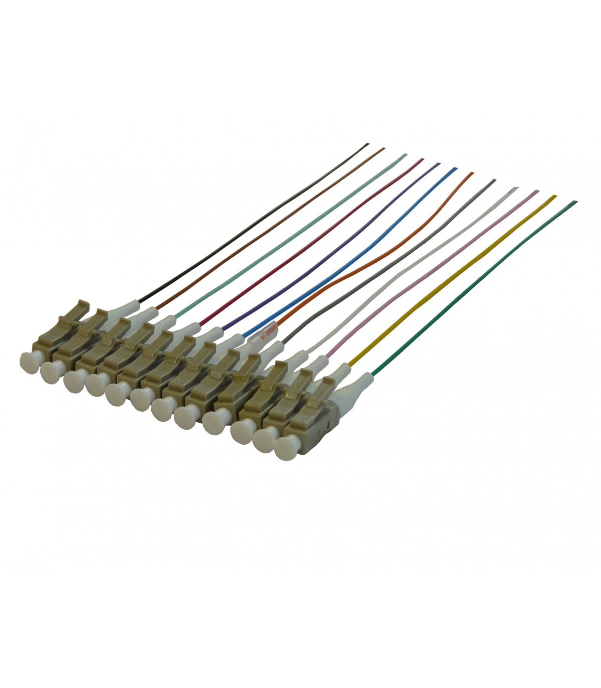 ekivalan Lot de pigtails OM4 50/125 LC-UPC Low Loss 900µm 12 couleurs 2m