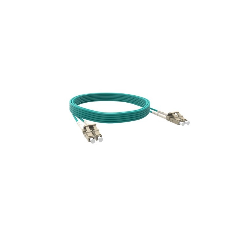 GENERIQUE Jarretière optique duplex HD multi OM3 50/125 SC-UPC/LC-UPC aqua