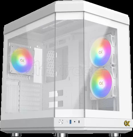 XYZprinting Boitier Moyen Tour ATX Qubex RGB avec panneaux vitrés (Blanc)