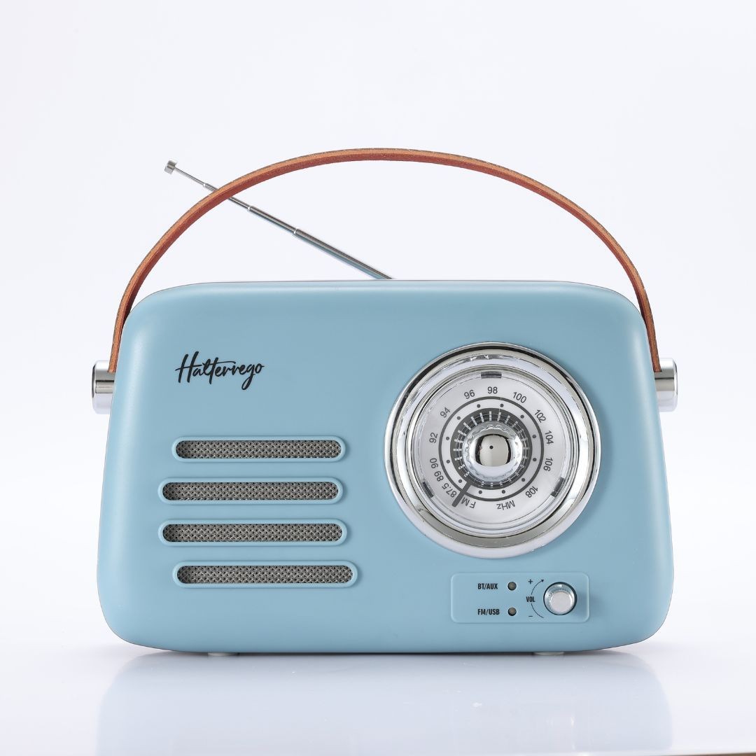 Halterrego Enceinte/Radio rétro , RMS 5W, Bluetooth, Radio FM, lecteur USB, Aux I
