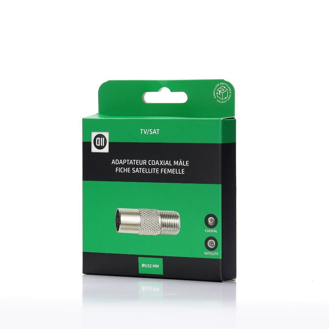 D2 Diffusion Adaptateur Coax male 9.52mm Fiche SAT femelle