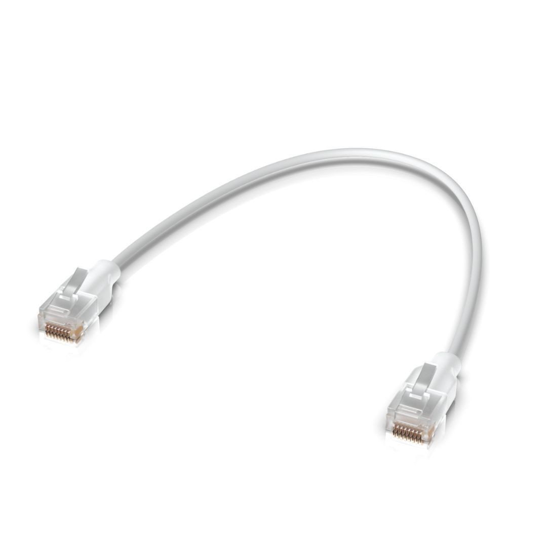 Ubiquiti UACC-Cable-Patch-EL-0.15M-W-24 C ble RJ45 translucide EtherLightin ultra-fin com