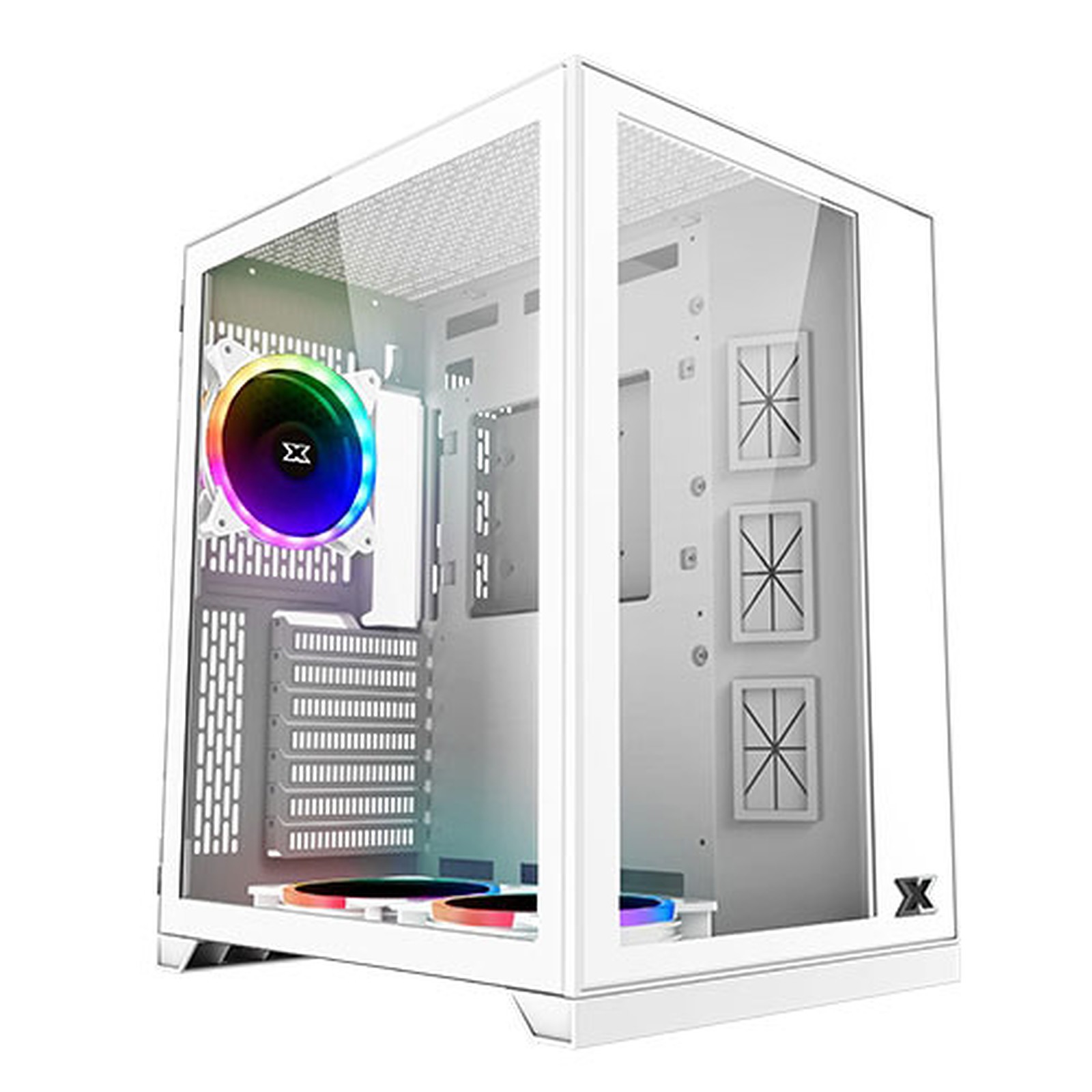 XYZprinting Boitier Moyen Tour ATX Neutron X Pro RGB avec panneaux vitrés (Blanc)