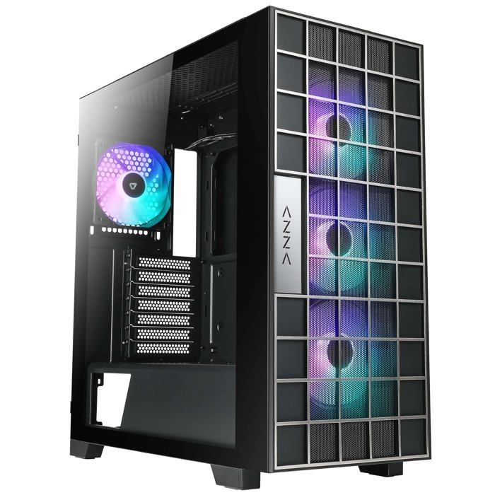 Azza Boitier Moyen Tour ATX Hive M RGB avec panneau vitré (Noir)