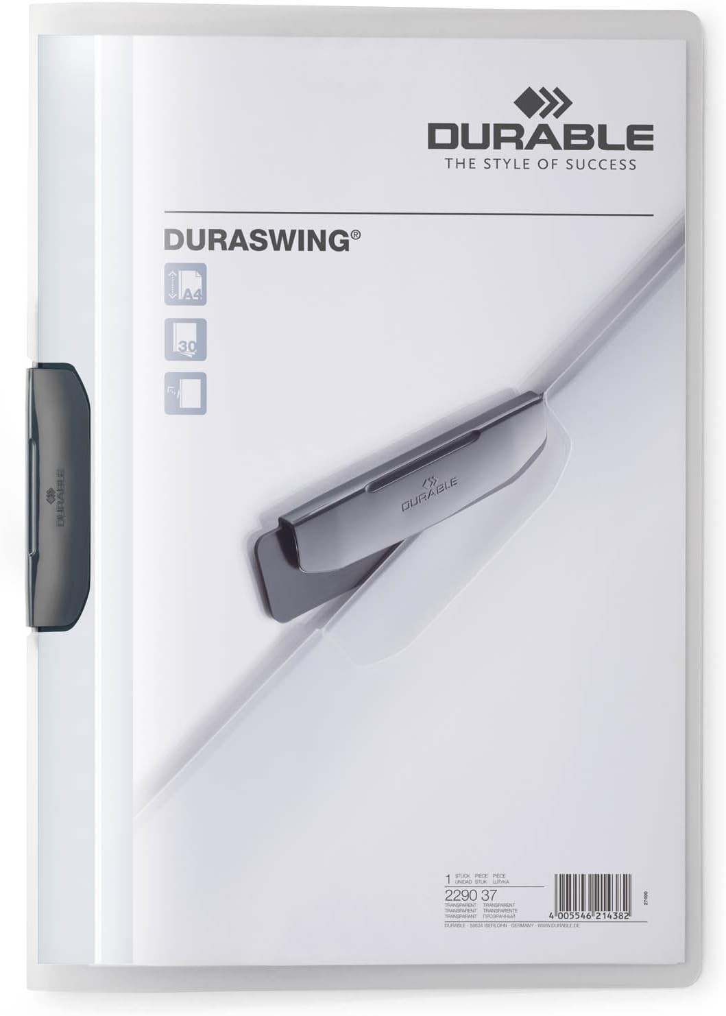 Durable DURABLE Klemm-Mappe Duraswing 30 A4 transparent