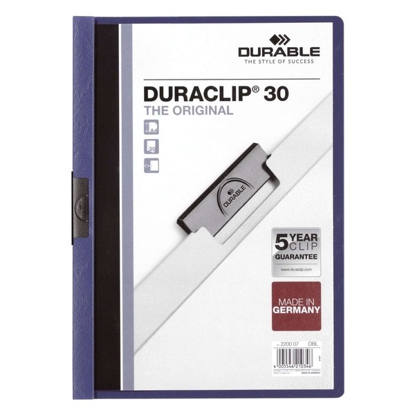 Durable DURABLE Klemm-Mappe Duraclip Original 30 dklblau
