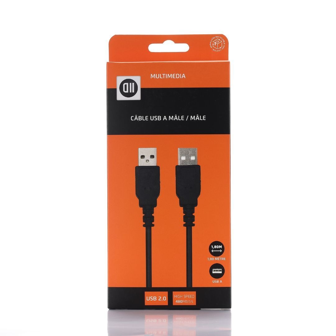 D2 Diffusion C ble USB2.0 A m le/m le 1.80m noir