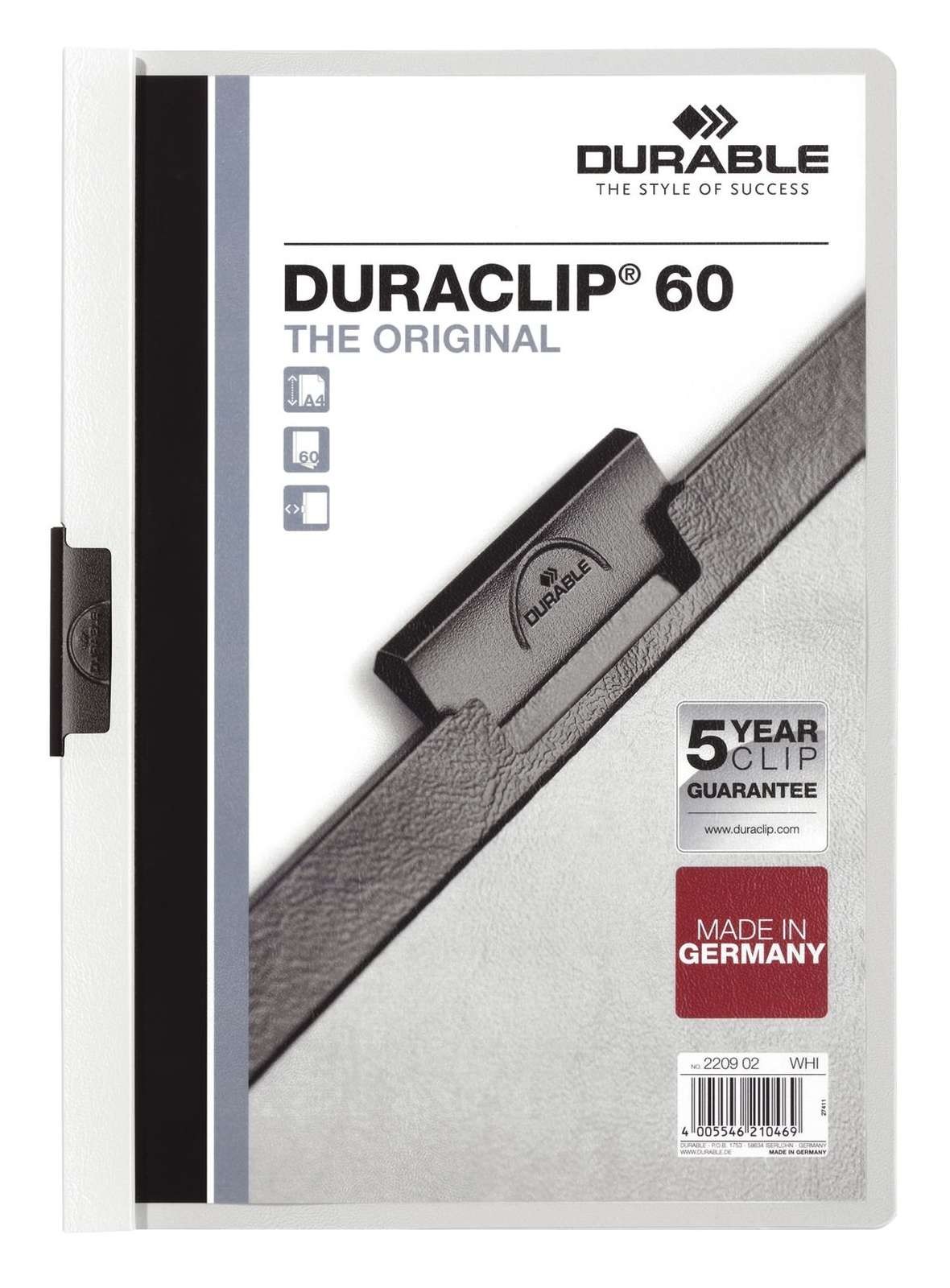 Durable DURABLE Klemm-Mappe Duraclip Original 60 A4 weiß