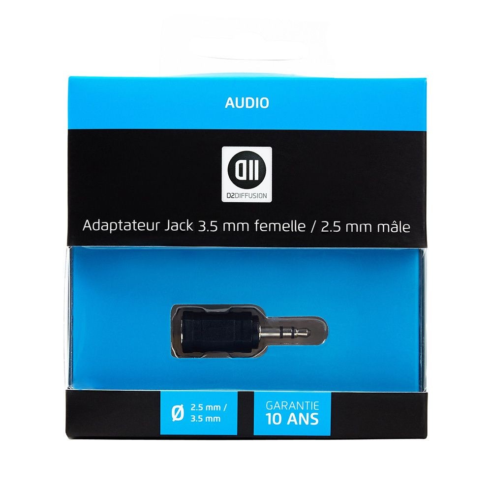 D2 Diffusion Adaptateur Jack 3.5mm F/2.5mm M noir