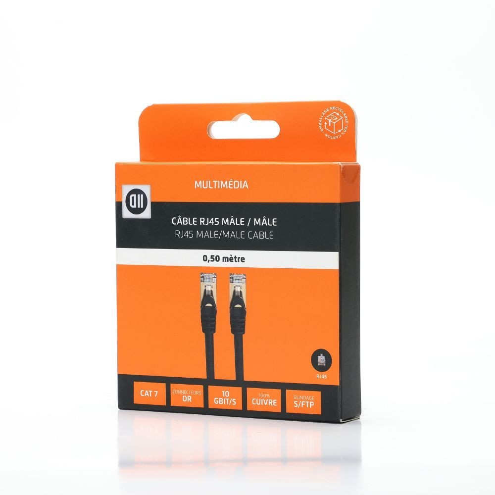 D2 Diffusion C ble RJ45 droit couleur noir