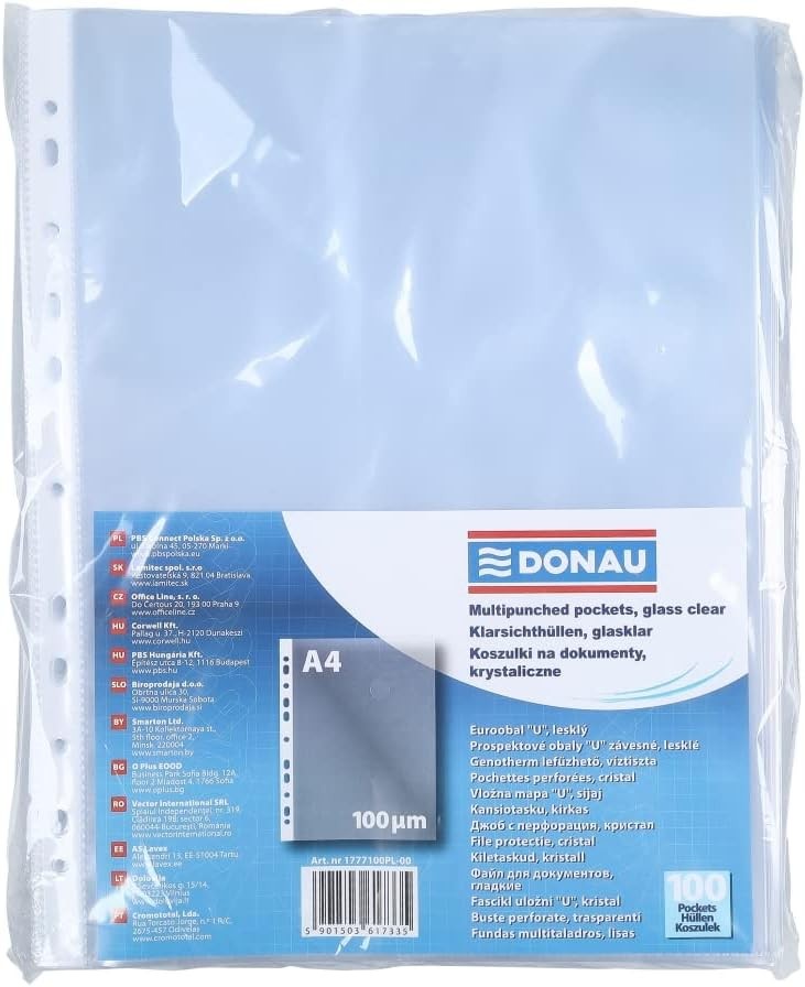 Durable DURABLE Prospekthüllen A4 oben offen 10 Stück glasklar, blau