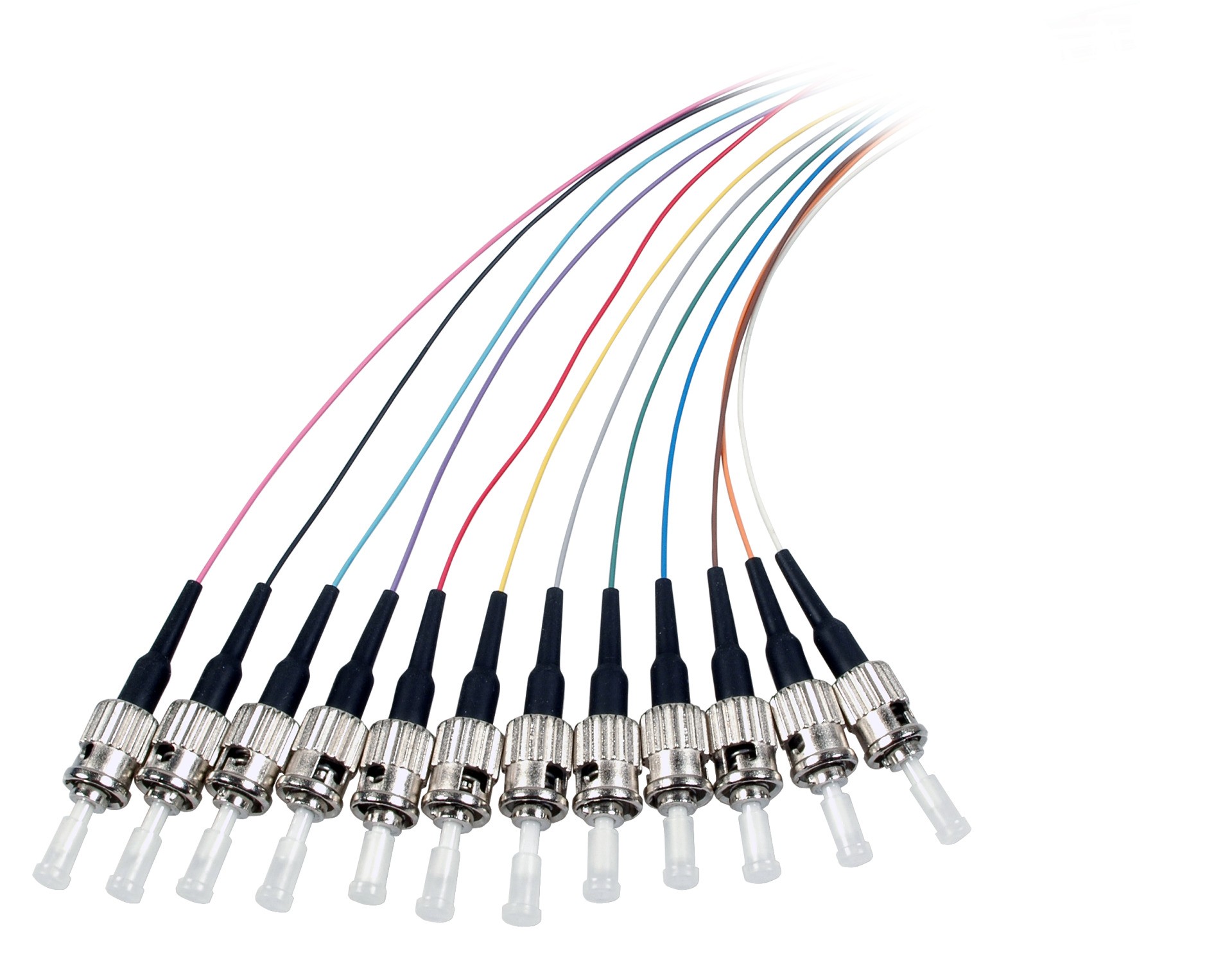 ekivalan Lot de pigtails OS2 G652D ST-UPC Low Loss 900µm 12 couleurs 2m