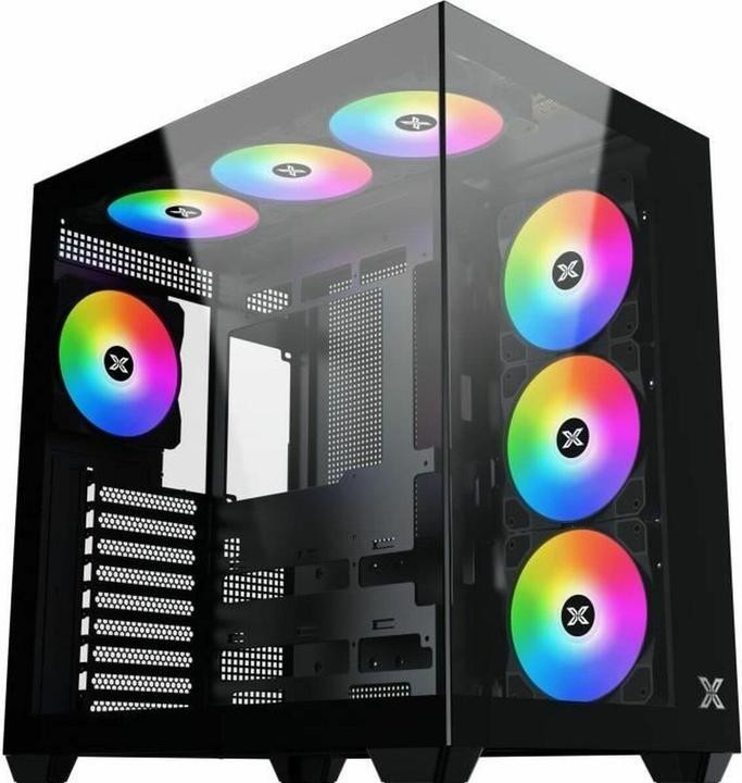 XYZprinting Boitier Moyen Tour ATX Tesseract RGB avec panneaux vitrés (Noir)