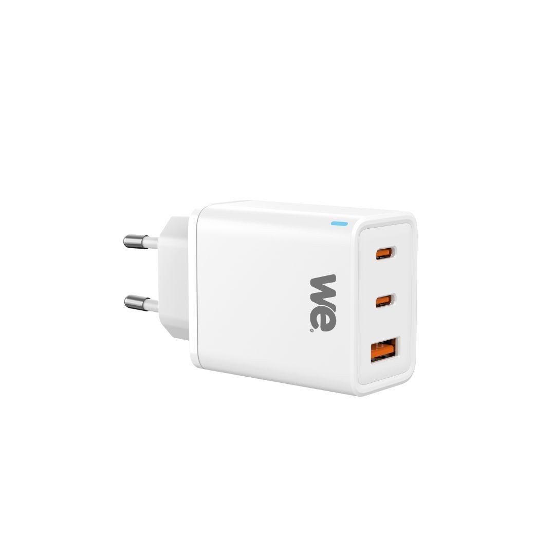 WE Chargeur GaN 1 port USB + 2 ports USB-C 65W