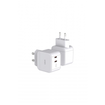 Qdos PowerCube Trio double usb-c 45W Blanc + cable lightning et cable USB-C