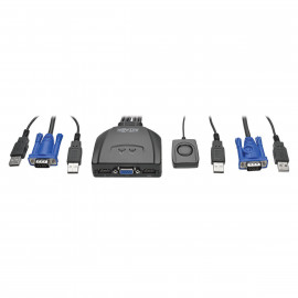 EATON 2-Port USB/VGA Cable KVM Switch with Cables and USB Peripheral Sharing